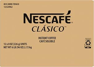 NESCAFÉ Clásico Dark Roast Instant Coffee, 8 Oz Pouch (Pack of 12)