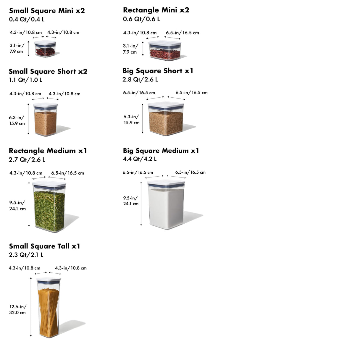 OXO 10-Piece Set / White / 10 Piece Set Kitchen Storage & Organization Accessories