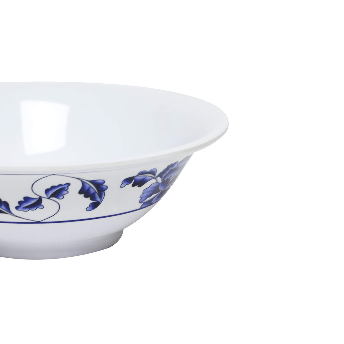 Lotus melamine dinnerware collection 15 oz by Thunder Group – 15.0 ounces, Melamine, White Blue, Model 5106TB