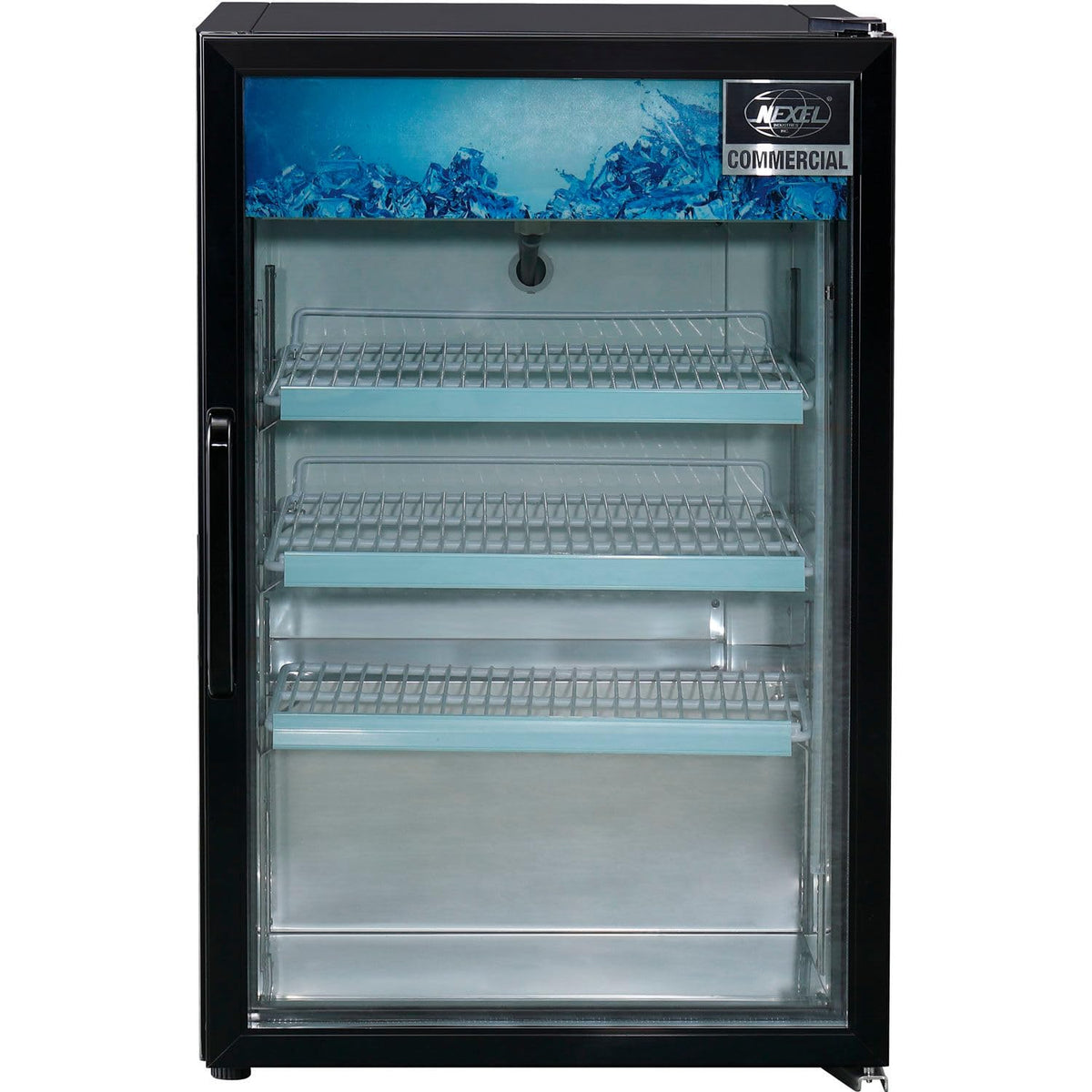Global Industrial Countertop Merchandising Refrigerator by Nexel – 6.3 cubic_feet, Steel, Black, Model G188BMF-HC