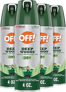 OFF! Deep Woods Insect Repellent Aerosol, Dry, Non-Greasy Formula, Bug Spray with Long Lasting Protection from Mosquitoes and Ticks, 4 Oz, (Pack of 4) | Bug Spray with Long Lasting Protection from, (Pack of 4)