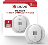 Kidde Compact Smoke Detector, AA Battery-Powered, 10SDR | 4-Inch Smoke Alarm with LED Status Lights, Loud 85 dB Alarm, Ideal for Homes and Small Spaces