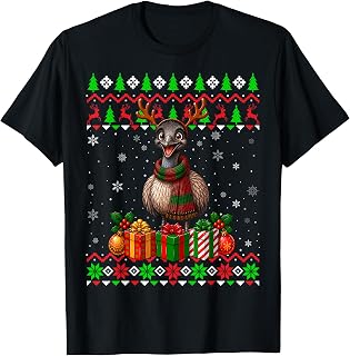 Emu Bird Christmas Ugly Sweaters Festive Emu Xmas T-Shirt