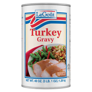 turkey Heat & Serve Gravy Mix 49 oz. (12 Count) by LeGout – 3.48 pounds, Pack of 12