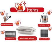 Lion Premium Grills | BBQ Gas Grill Bundle | 32 Inch Grill Package 1 (Propane Gas) by AMS FIREPLACE INC. – Stainless Steel, Silver, Black, Model L75000