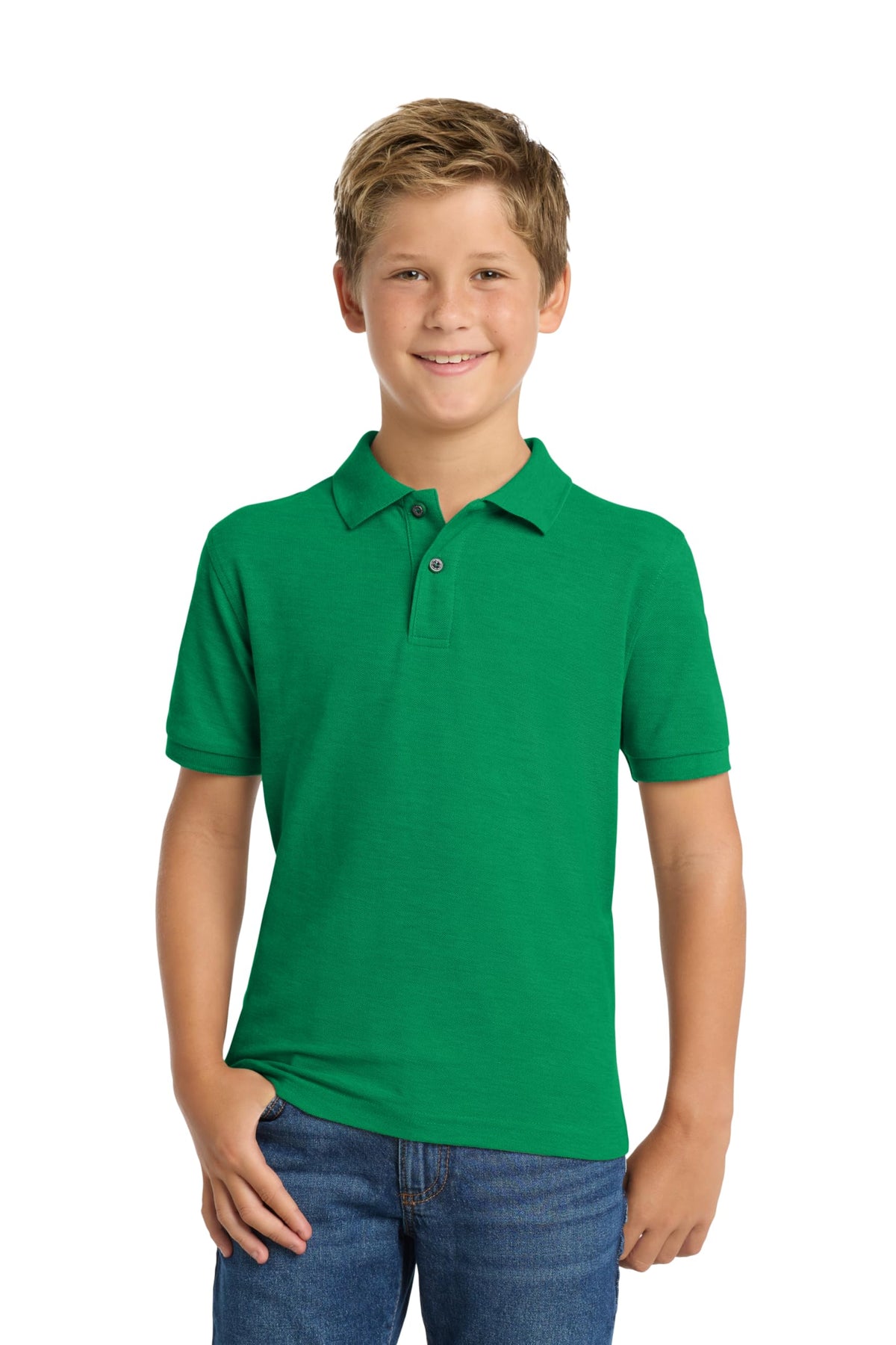 ® Youth Silk Touch™ Polo. by Port Authority – Large, Silk, Kelly Green, Model Y500