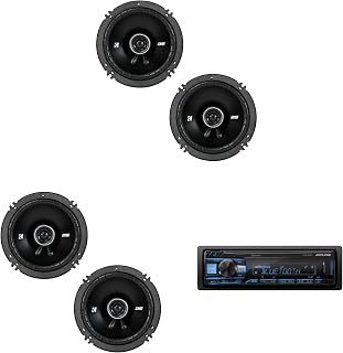 Alpine UTE-63BT Bluetooth Receiver & (2 Pair) Kicker DSC 6.5" Speakers