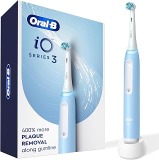 Oral-B Rechargeable Electric Toothbrush, iO3 Clean & Protect, 3 Cleaning Modes, Visual Pressure Sensor to Protect Gums, Blue