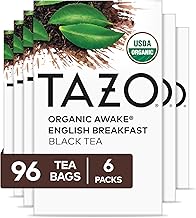 TAZO Organic Awake English Breakfast Black Tea Bags, 96 Total Bags | Organic Awake English Breakfast Black Tea Bags, (16ct - Pack of 6) blended with Darjeeling tea for a smooth, strong flavor