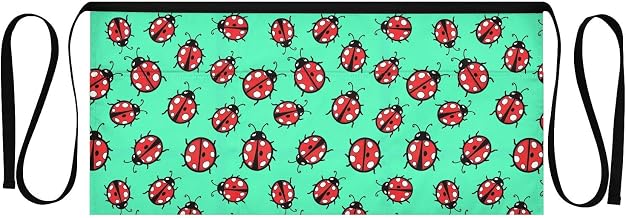Kitchen Apron Ladybug | Unisex Server Apron with 3 Pockets, Adjustable for Waiters, Gardeners, Kitchen, BBQ, Painting and Restaurant Work