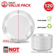 Stock Your Home 120 / 9 Inch / Clear Plates