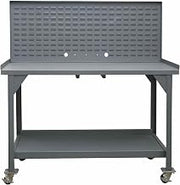 Durham DWBM-3660-BE-LP-95 Mobile Workbench, Louvered, 61" x 37" x 58"
