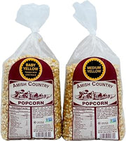 Amish Country Popcorn 2 Lb Baby Yellow & 2 Lb Medium Yellow Kernels | Old Fashioned, Non-GMO and Gluten Free