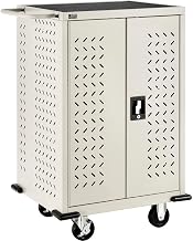 Global Industrial Mobile Storage & Charging Cart, Putty, Unassembled | 36 Tablet & Smartphone Device Capacity, eReader and Tablet Storage & Charging Cart