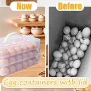 Jgalnim 3 Layer Egg Tray with Lid, Holds 72 Eggs, Clear Plastic