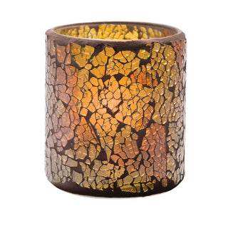 Gold Frosted Crackle Glass Votive Lamp by Hollowick – Glass, Gold, Model 6351G