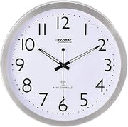 Global Industrial 14" Atomic Wall Clock, Stainless Steel
