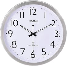 Global Industrial 14" Atomic Wall Clock, Stainless Steel