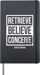 Retrieve Believe Conceive #IVFStrong IVF In Vitro Treatment Hardcover Journal, Black