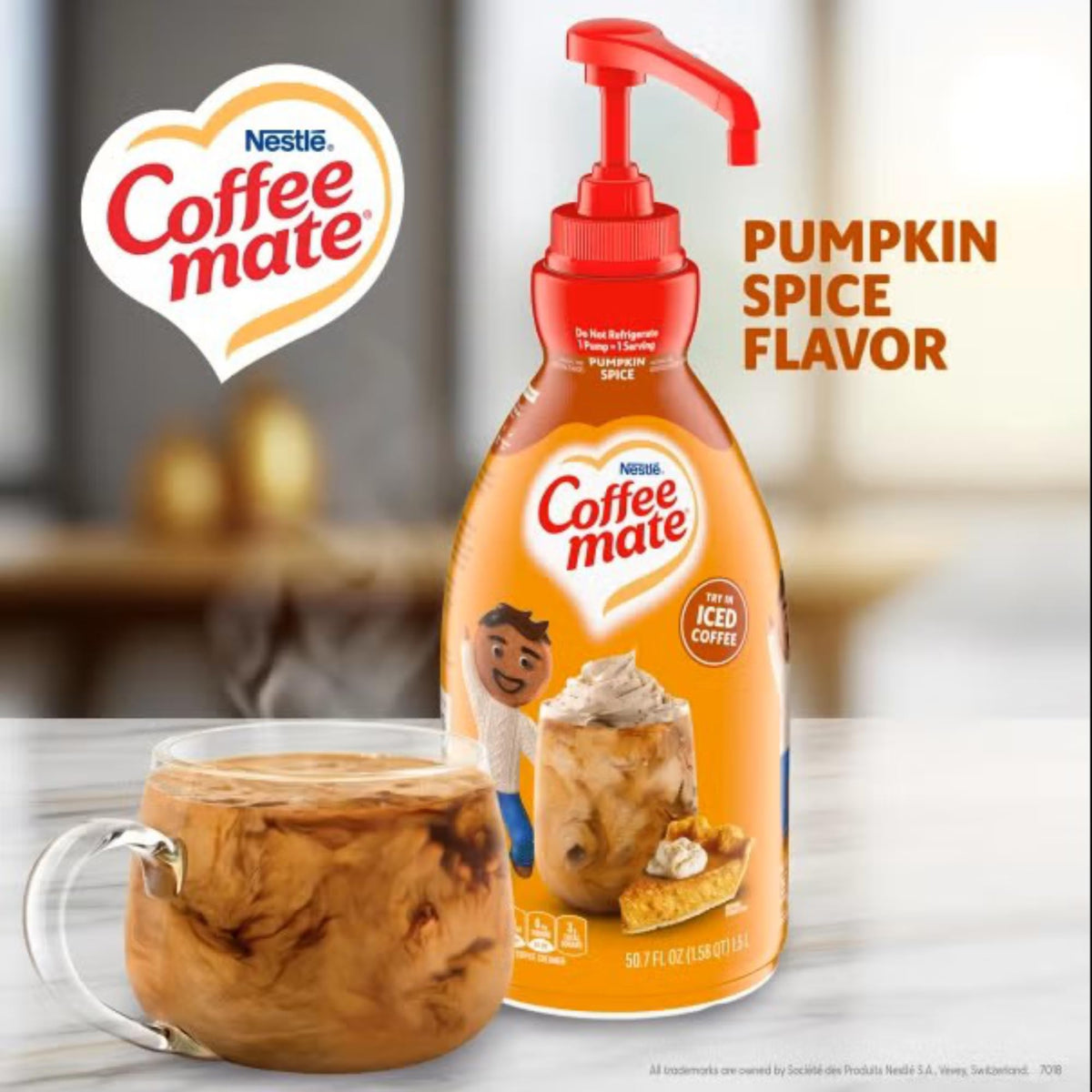 Coffee Mate Pumpkin Spice, Sweetened Original / 50.7 Fl Oz (Pack of 2) / 2 Plant-Based Coffee Creamers