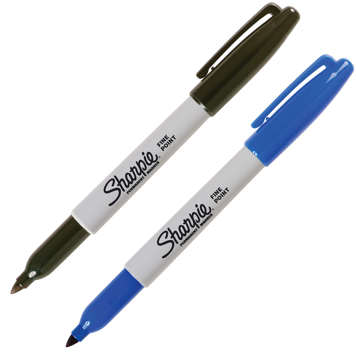 Permanent Markers | Fine Point | Black & Blue | 2 Count by Sharpie – 1 Count (Pack of 2), Plastic, black/blue, Pack of 2, Model 1986444