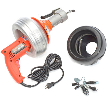 Power-Vee Drain Cleaning Machine includes 2 Cables by General Wire – 9.5"L x 19"W x 12.5"H, Aluminum, Multicolor, Model PV-A-WC