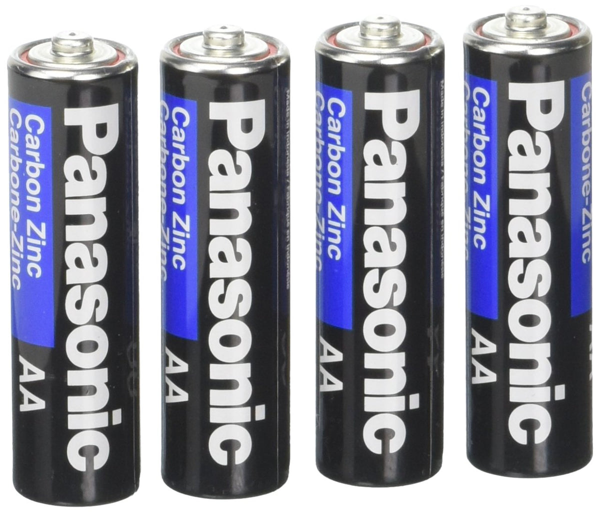Heavy Duty AA Battery 4 Pack by Panasonic – 4 Count (Pack of 1), Black, Model FBA_3NPA/4B