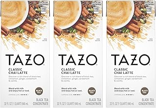 Chai Tea Latte Concentrate by TAZO – 32 Fl Oz (Pack of 3), Pack of 3, Model SUVELAM