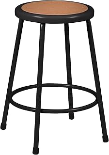 Learniture Heavy Duty Metal Lab Stool with Hardboard Top,(Pack of 4), Black, NOR-TY-538BK-24-4, "24"""
