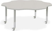 Jonti-Craft Berries 6458JCM000 Six Leaf Activity Table - 60", Mobile - Freckled Gray/Gray/Gray