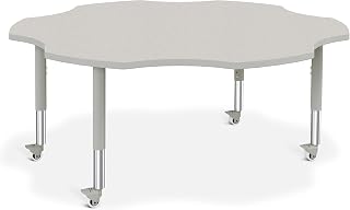 Jonti-Craft Berries 6458JCM000 Six Leaf Activity Table - 60", Mobile - Freckled Gray/Gray/Gray
