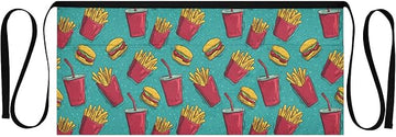 Kitchen Apron French Fries Burger | Unisex Server Apron with 3 Pockets, Adjustable for Waiters, Gardeners, Kitchen, BBQ, Painting and Restaurant Work