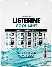 Listerine Alcohol Free Mouthwash Packets, Cool Mint, 0.33 fl. oz, 30 Pack