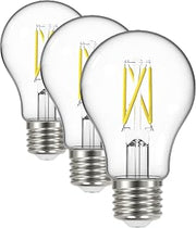 Satco S11428 Dusk to Dawn A19 LED Light Bulb, 60W Replacement, 2700K, Clear (Pack of 3)