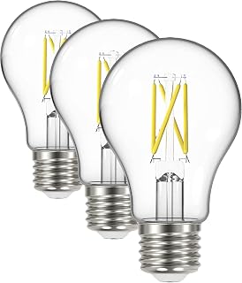Satco S11428 Dusk to Dawn A19 LED Light Bulb, 60W Replacement, 2700K, Clear (Pack of 3)