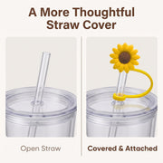 4 Pcs Drinking Straw Dispensers Sunflower Straw Plug Reusable Splash Proof Plugs Kitchen Tool Straw Tips Cover Silicone Cup Accessory Drinking Dust Cap by Jinshining – 1, Silicone