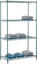 Nexel Poly-Green, 4 Tier, Wire Shelving Starter Unit, 48"W x 21"D x 86"H