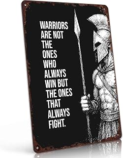 Spartan Warrior Quote Vintage Metal Wall Art Signs 8X12 In