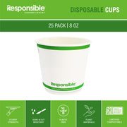 Responsible Products White / 25 / 8 oz (25 Count) Cups