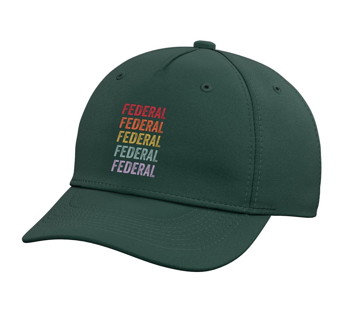 Federal Adjustable Printed Baseball Hat by Federal Apparel – Cotton, Dark Green