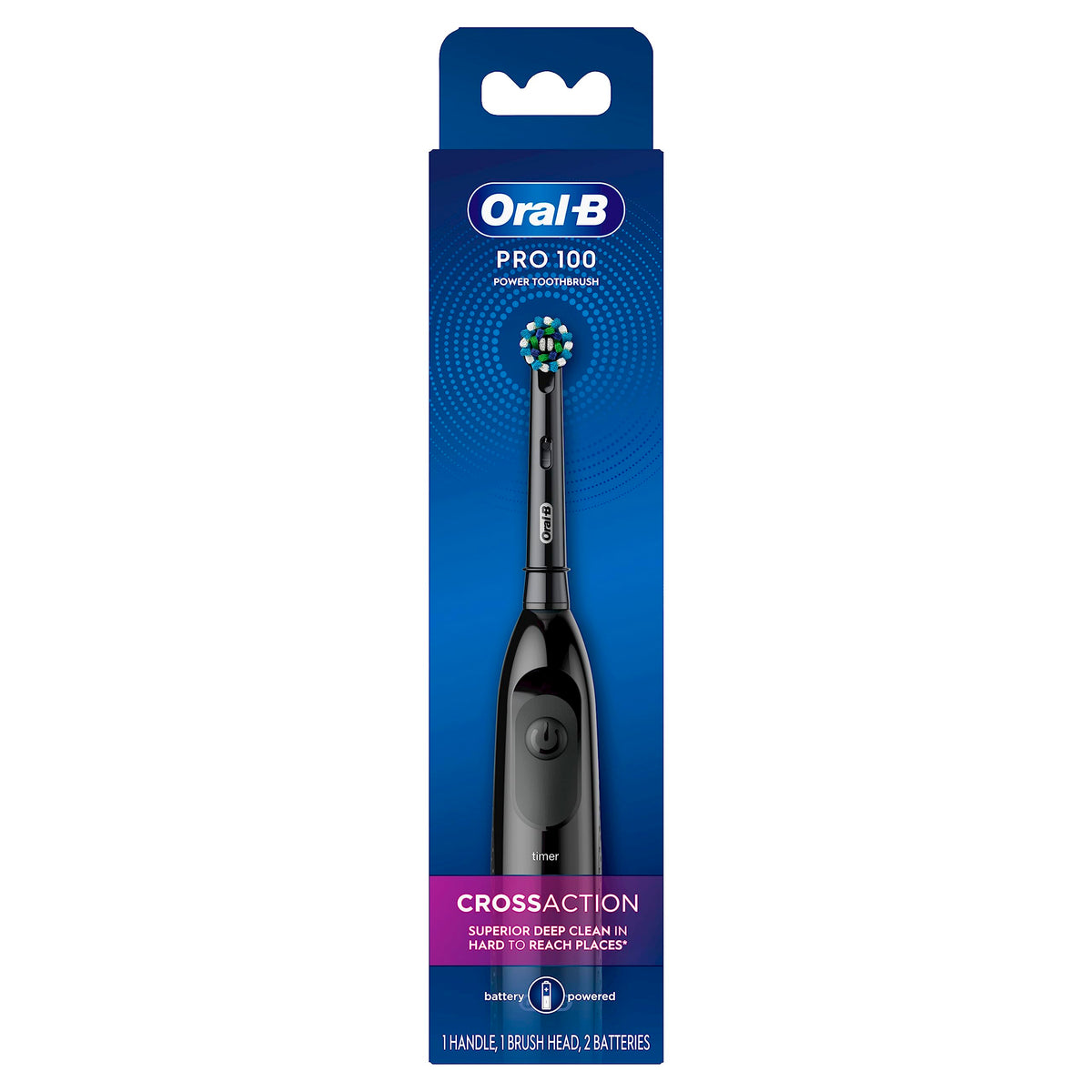 PRO 100 CROSSACTION by Oral-B – 1 Count (Pack of 1), Black, Model 069055127865