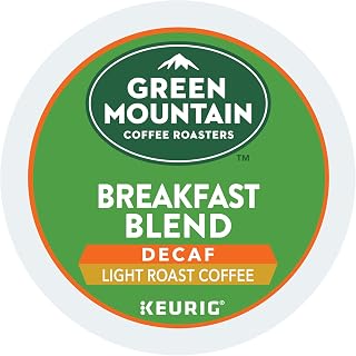 Green Mountain Coffee Roasters Keurig Single-Serve K-Cup Pods, Breakfast Blend Decaf Light Roast Coffee, 12 Count (Pack of 1)