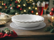 Malacasa Ceramic Pie Dish, 9 Inch 40 Oz, Set of 2 White