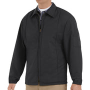 Men's Perma-Lined Panel Jacket by Red Kap – 3X-Large, Polyester Cotton Blend, Black, Model JT50BK RG 3XL
