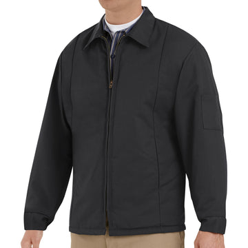 Men's Perma-Lined Panel Jacket by Red Kap – 3X-Large, Polyester Cotton Blend, Black, Model JT50BK RG 3XL