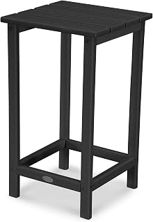 Polywood ECT26BL Long Island 26" Counter Side Table, Black