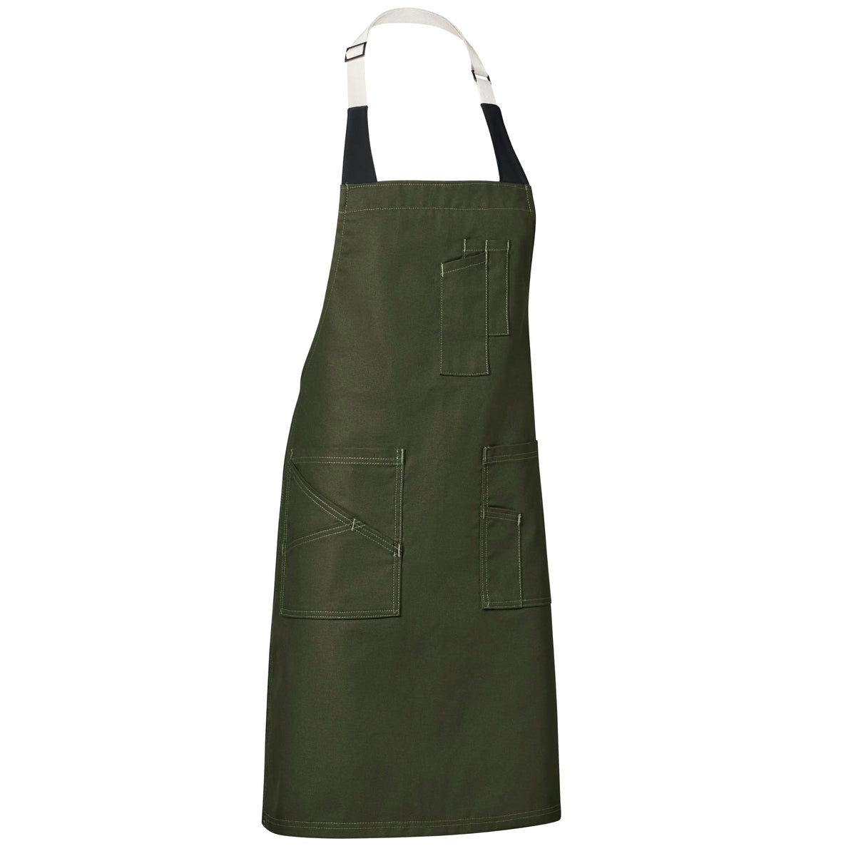 Red Kap Olive / 22W x 34L / Flex Strap Utility Bib Apron Girls
