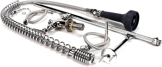 T&S Brass B-0113-B08C Easy-Install Pre-Rinse Single Hole Deck Mount 24-Inch Riser Low Flow Spray Valve