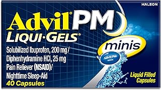 Advil PM Mini Liqui-Gels, Ibuprofen 200mg, Sleep, 40 Capsules