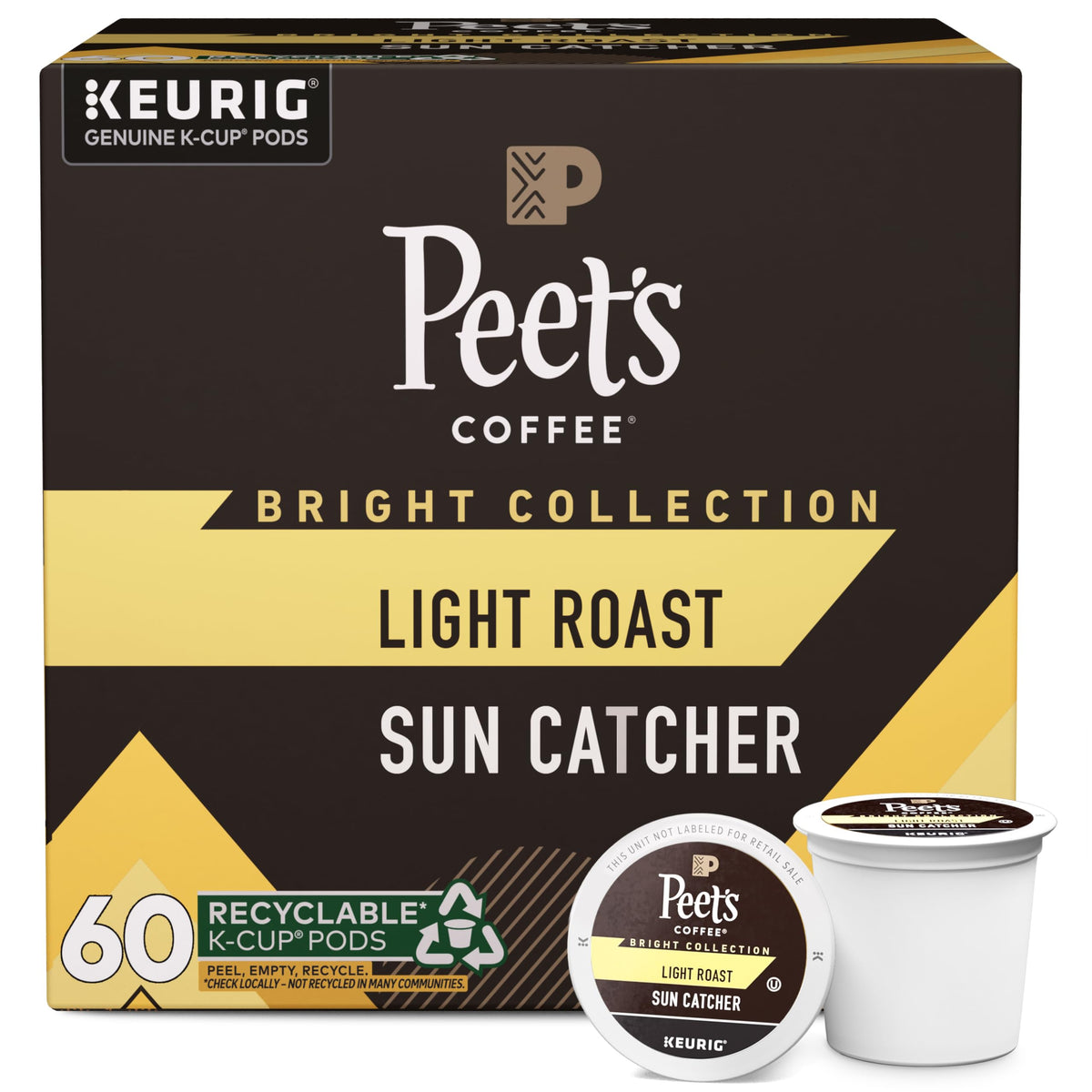 Peet's Coffee Sun Catcher / 10 Count (Pack of 6) / 6 Single-Serve Capsules & Pods